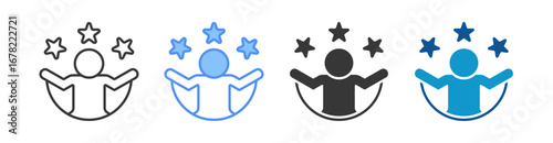 Self Confidence Icon Set Multiple Style Collection