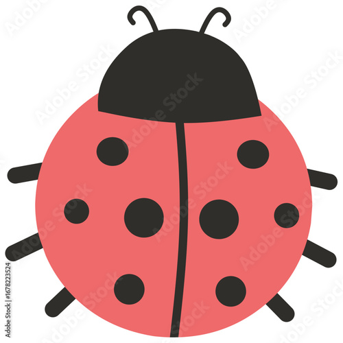 Cute Ladybug Illustration in Flat Style