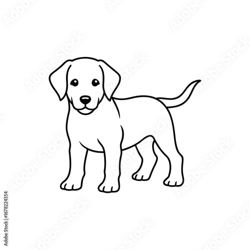 Dog line art, pet line art, Baby dog, cute dog