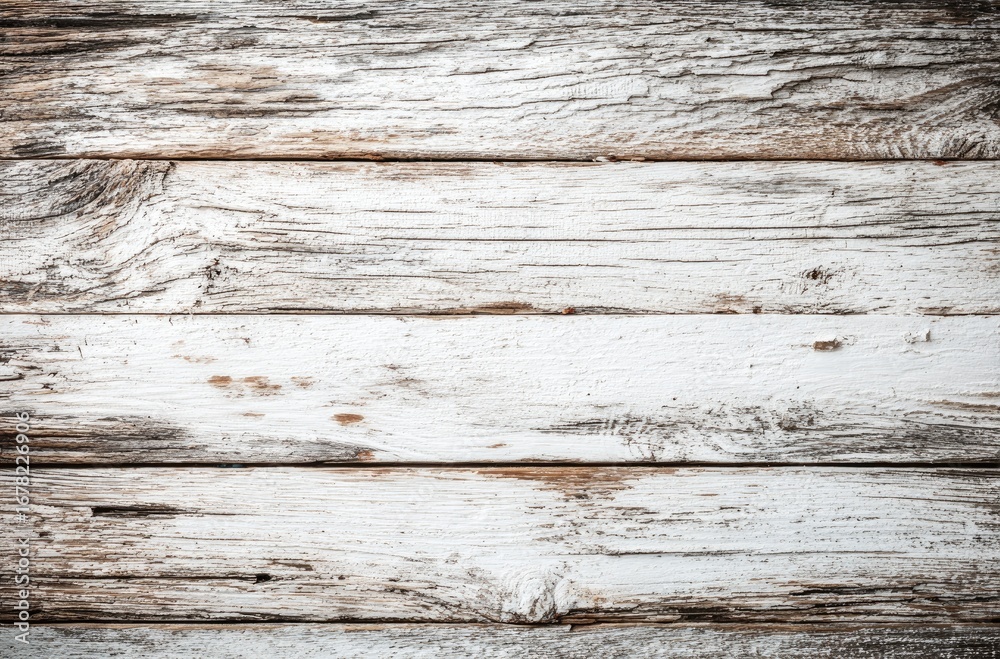 Fototapeta premium Rustic Wooden Planks Whitewashed Texture