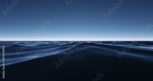 Wave sea beach and blue sky abstract background. Nature and summer concept. 3d render.	