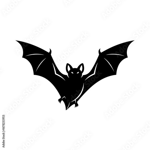 Bat Silhouette – Halloween Black Animal Symbol Vector