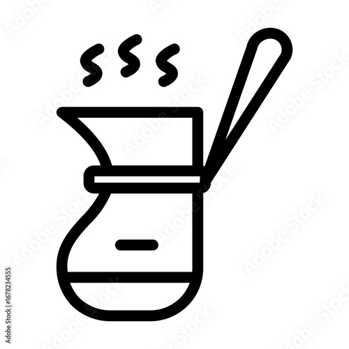turkish coffee line icon