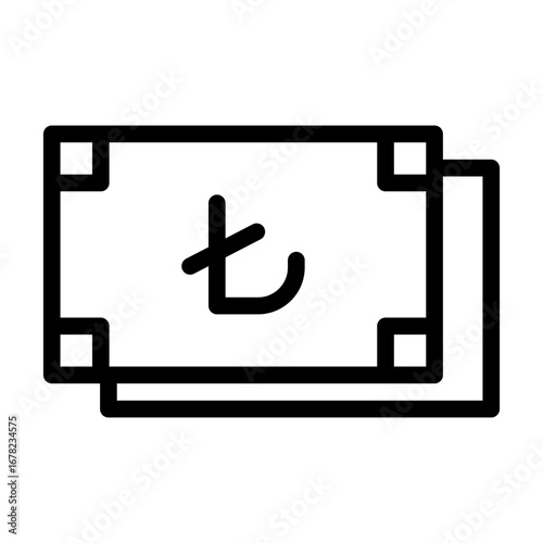 turkish lira line icon