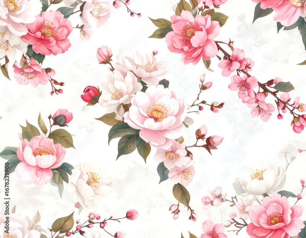 Fototapeta premium Floral Print Seamless Pattern