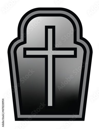 Flat Vector Illustration of a Tombstone Icon