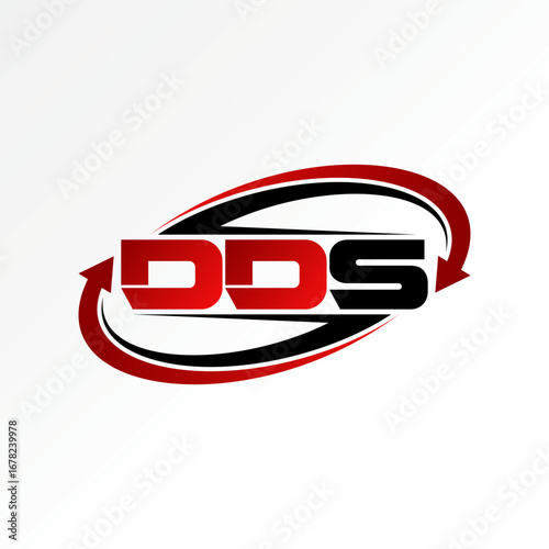 Logo design graphic concept creative premium vector stock image top sell ellipse cut swoosh fast stripe emblem initial DDS inside to tamplate element