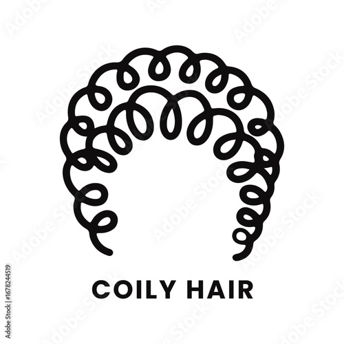 Coily Hair Icon.