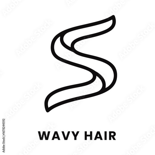 Wavy Hair Icon.