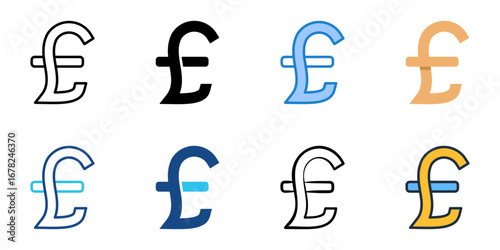 Pound sign icon set multiple style collection 
