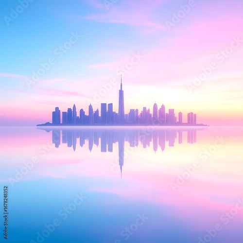 Cityscape Reflection Sunrise