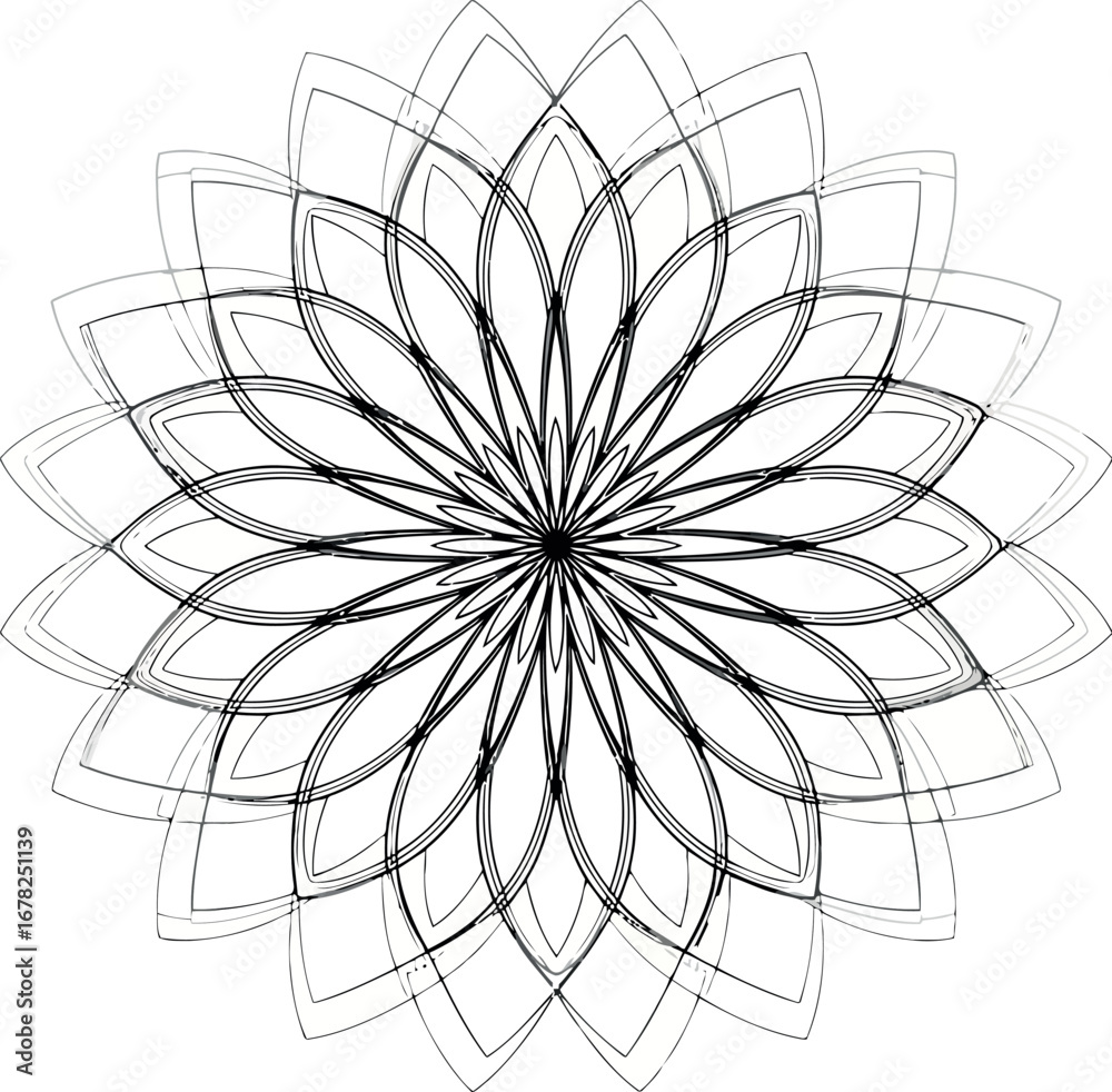Obraz premium Vector vector art of intricate floral mandala pattern with delicate lines transparent background