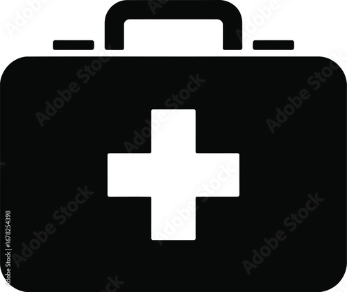 Medical kit with cross symbol first aid health