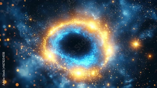 Wallpaper Mural Colorful galactic black hole with glowing nebula Torontodigital.ca