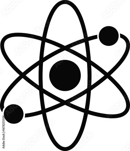 Atomic structure diagram black nucleus electrons