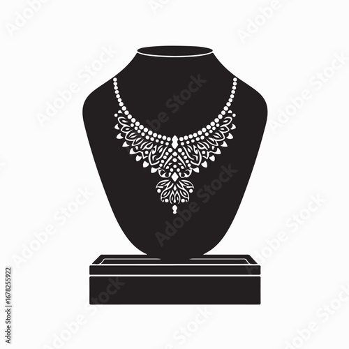 Mannequin Necklace Display Vector Image isolated on white background
