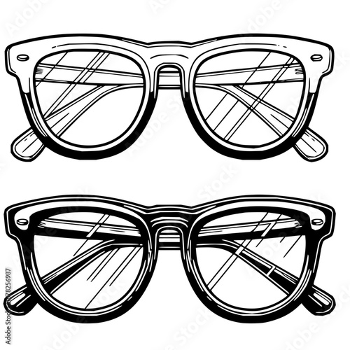 Stylish eyewear vector art showcasing classic optical designs, perfect for fashion and vision correction concepts