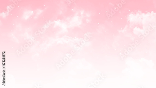 Horizontal background material of refreshing pink sky and flare of clouds.