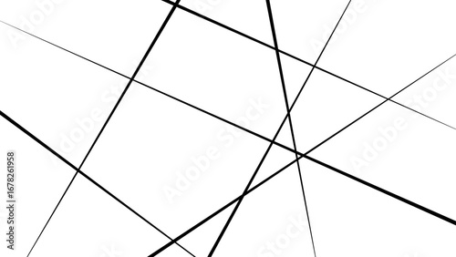 on a white backdrop with a random diagonal line. Vector illustration. Dynamic shapes composition with lines.
