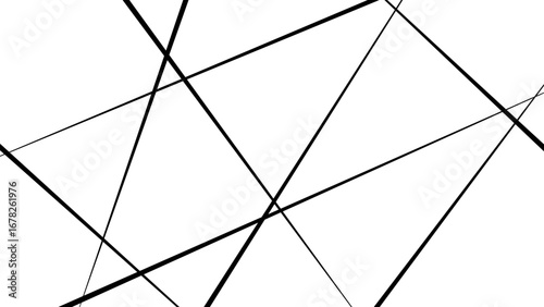 on a white backdrop with a random diagonal line. Movements of triangles, geometric shapes on a silver background.