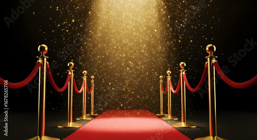 Glitz and Glamour Red Carpet Entrance Award Ceremony Golden Spotlight Event Premiere Celebration Hollywood Stars Celebrities Success Luxury Fashion Show