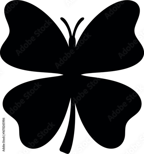 Vector vector art of black butterfly silhouette transparent background
