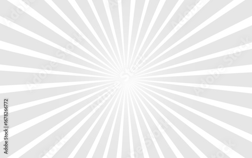 light gray and white sunburst background vector design. comic background with retro rays. sunburst pattern background.
