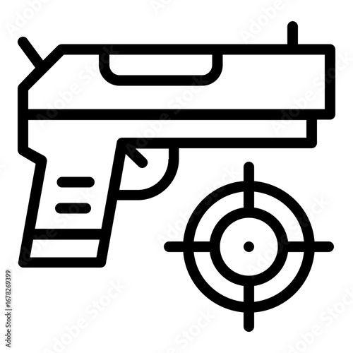 shooting game icon line