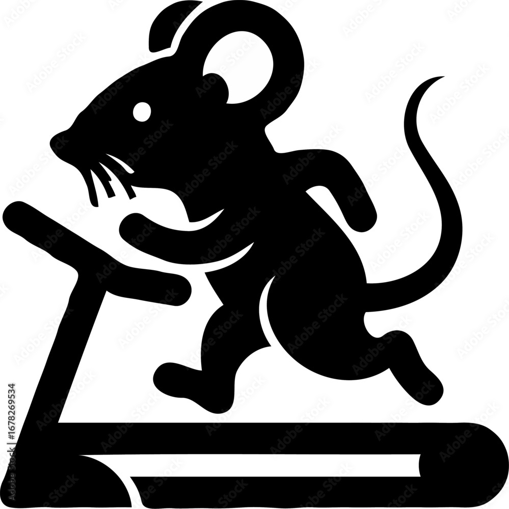 Obraz premium Mouse Running on Treadmill Icon