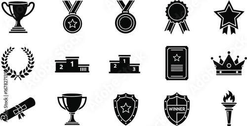 Awards and Victory Simple Icons Set