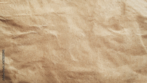 Old paper vintage texture surface for background. Recycle pale brown paper crumpled texture, Cream color recycled kraft paper texture blank with copy space for text.