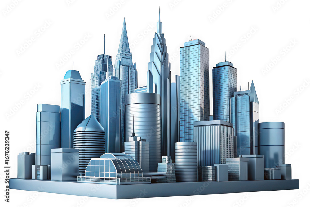 Fototapeta premium Modern cityscape isolated on transparent background transparent background