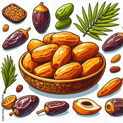 vector illustration of date fruit