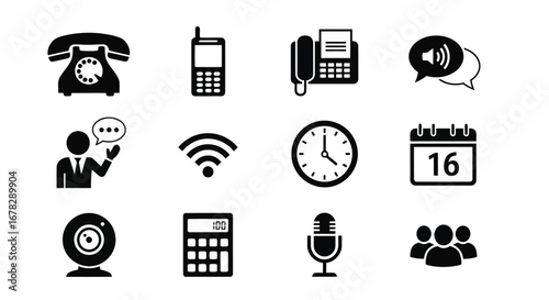 Collection of communication and business icons