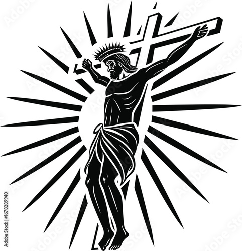 Jesus Christ vector design, Christian vector design, Catholic vector, Jesus Silhouette vector design
