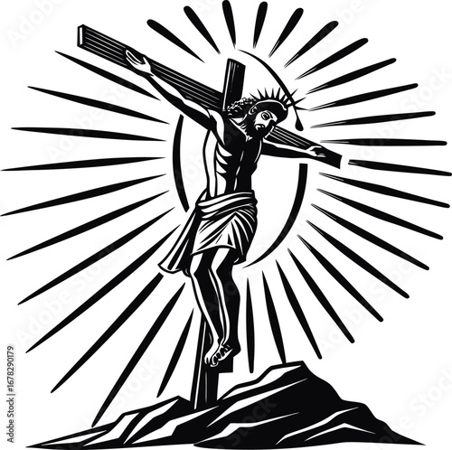 Jesus Christ vector design, Christian vector design, Catholic vector, Jesus Silhouette vector design