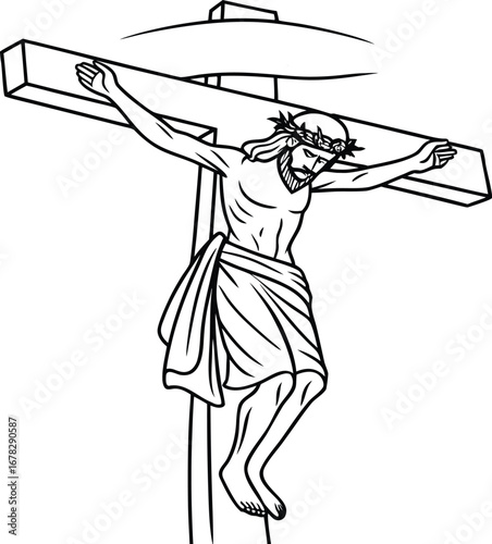 Jesus Christ vector design, Christian vector design, Catholic vector, Jesus Silhouette vector design