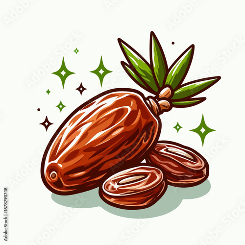 vector illustration of date fruit