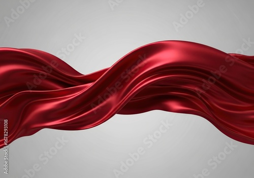 Flowing red silk fabric