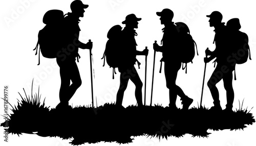 hiking silhouette
