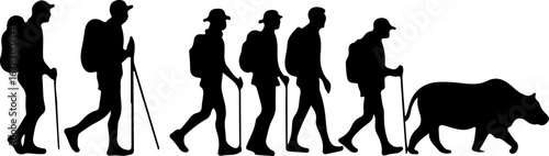 hiking silhouette