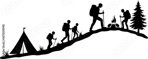 hiking silhouette