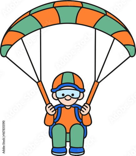 a paragliding man