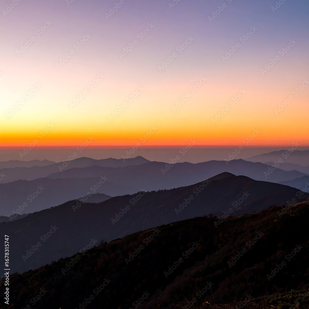 Fototapeta premium Mountain Sunrise View, Sunrise