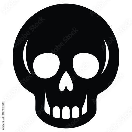 Halloween Skull Silhouette Printable Vector Illustration Spooky Scary Horror Skeleton Decoration Graphic EPS
