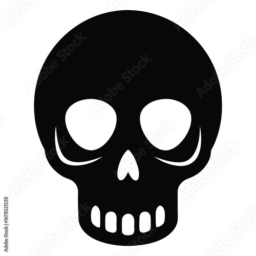 Halloween Skull Silhouette Printable Vector Illustration Spooky Scary Horror Skeleton Decoration Graphic EPS