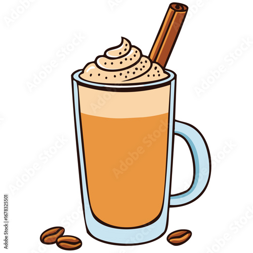 Cinnamon Espresso Latte milk foam drink
