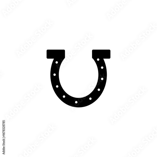 Horseshoe icon vector simple flat black trendy style illustration for web and app..eps