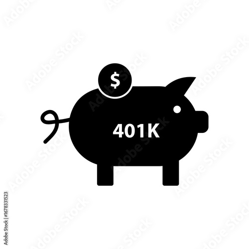 401k retirement savings vector logo simple trendy style illustration for web and app..eps