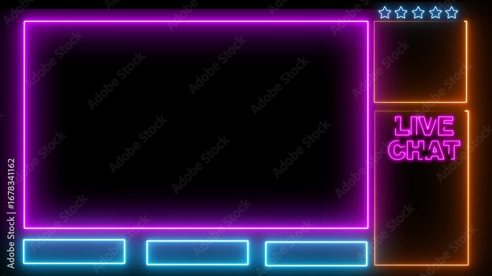 ntermission Stream Overlay Animated, Neon Sign looping facecam and chat ...